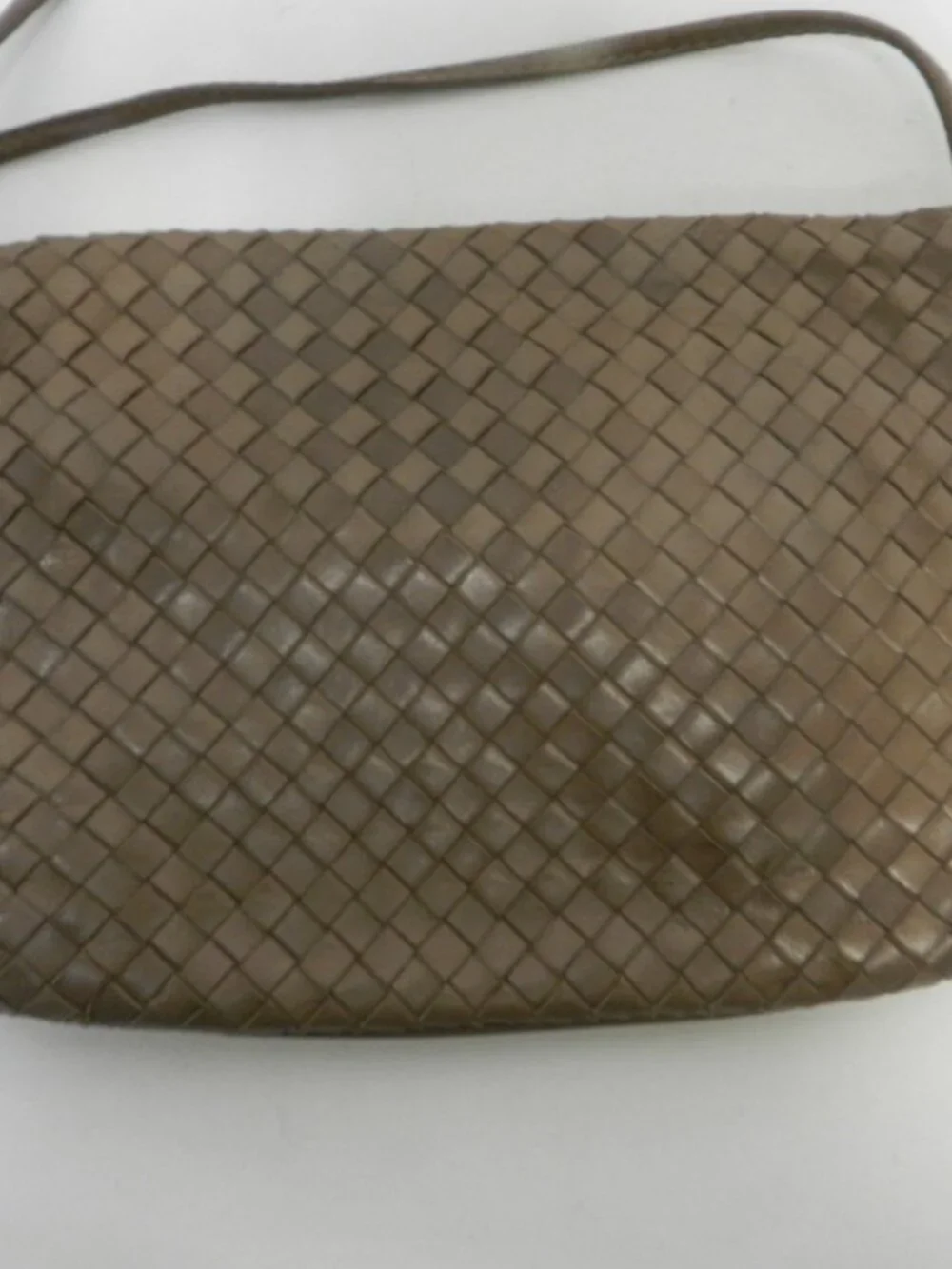 Parri Firenze Italy Vintage weave woven Soft Leather shoulder bag purse taupe
